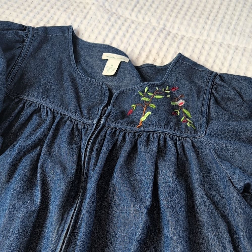 Bechamel Denim Dress with Embroidered Details - Picture 11 of 12
